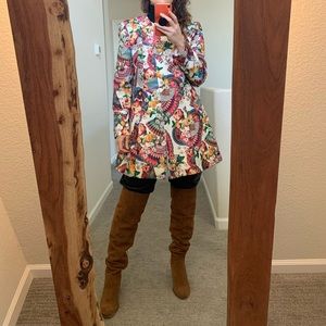 Unique floral trench coat
